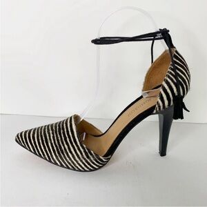 Ulla Johnson Kiki Zebra Calf Hair D'Orsay Heels Size EU 39/ US 9